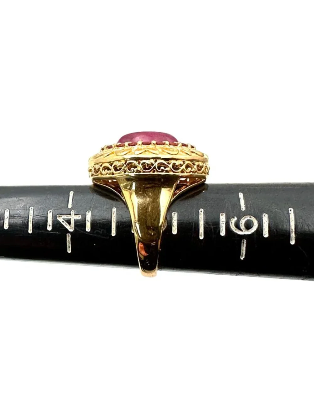 HSN Technibond Womans Ring Ruby Garnet Gold Over Sterling Silver Size 5 Petite